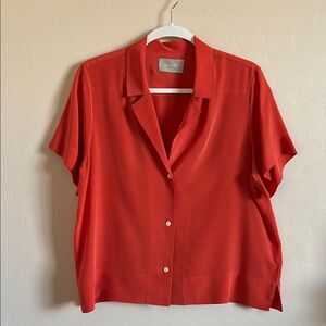 Everlane Washable Silk Short Sleeve Blouse